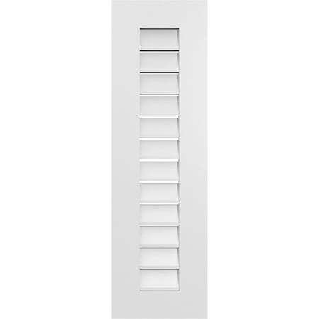 Ekena Millwork Vertical Surface Mount PVC Gable Vent: Functional, w/ 3-1/2"W x 1"P Standard Frame, 12"W x 40"H GVPVE12X4001SF